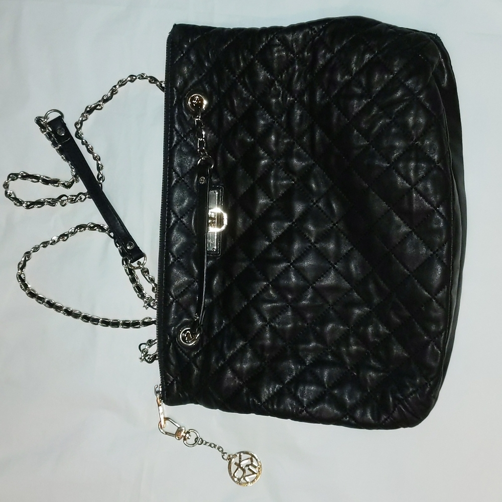 Black DKNY Quilted Leather Crossbody Purse